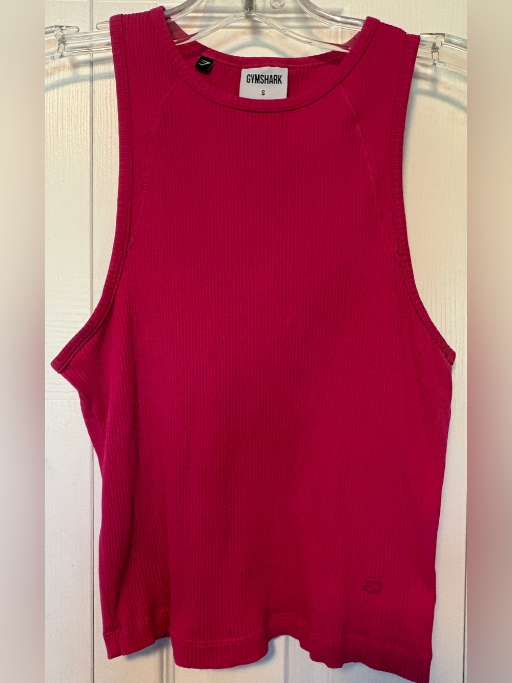 Gymshark Cotton Rib Midi Tank in Magenta - Size S